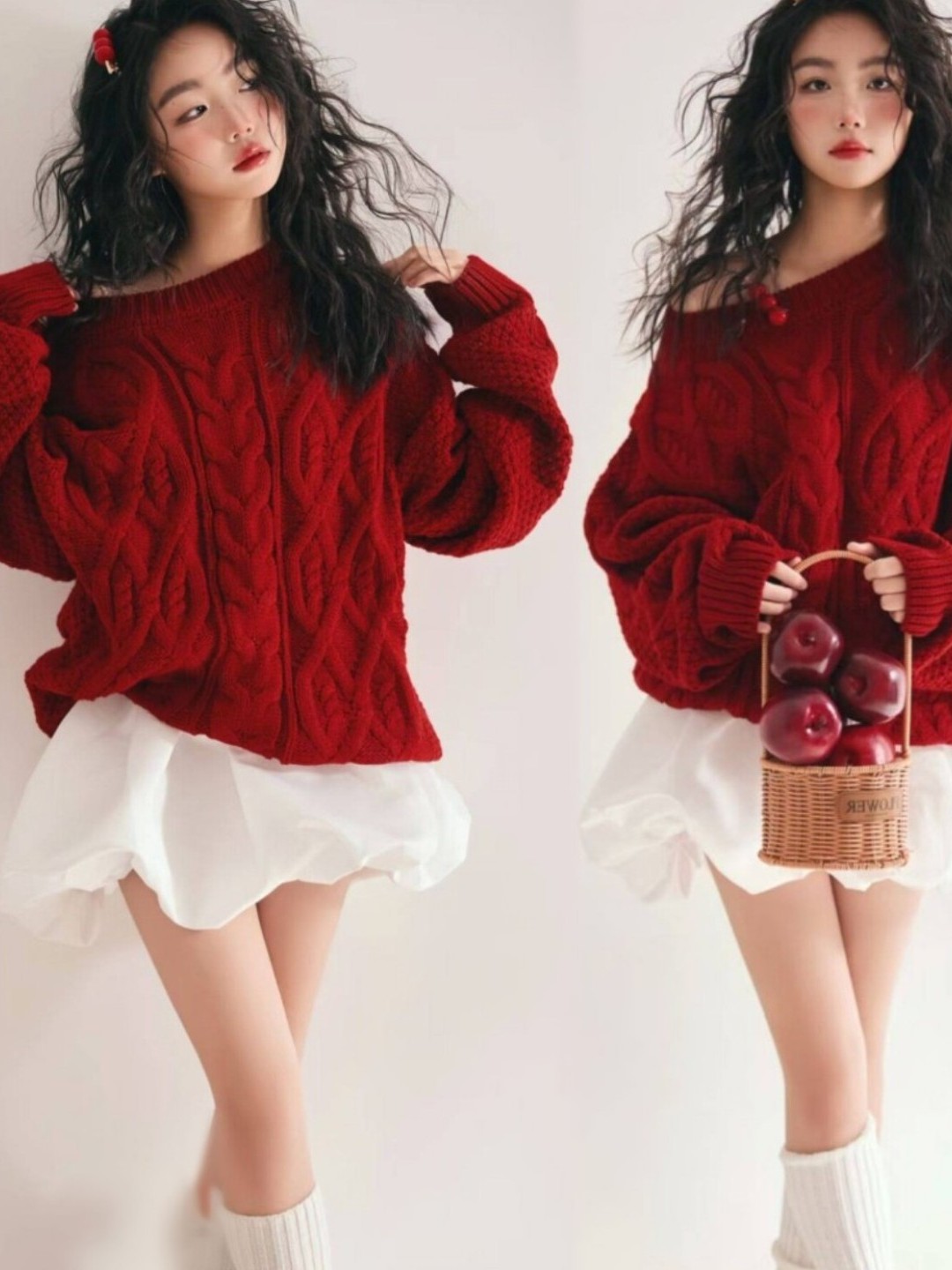 Photography Studio - Maglione Rosso per Ragazze, Foto Artistica