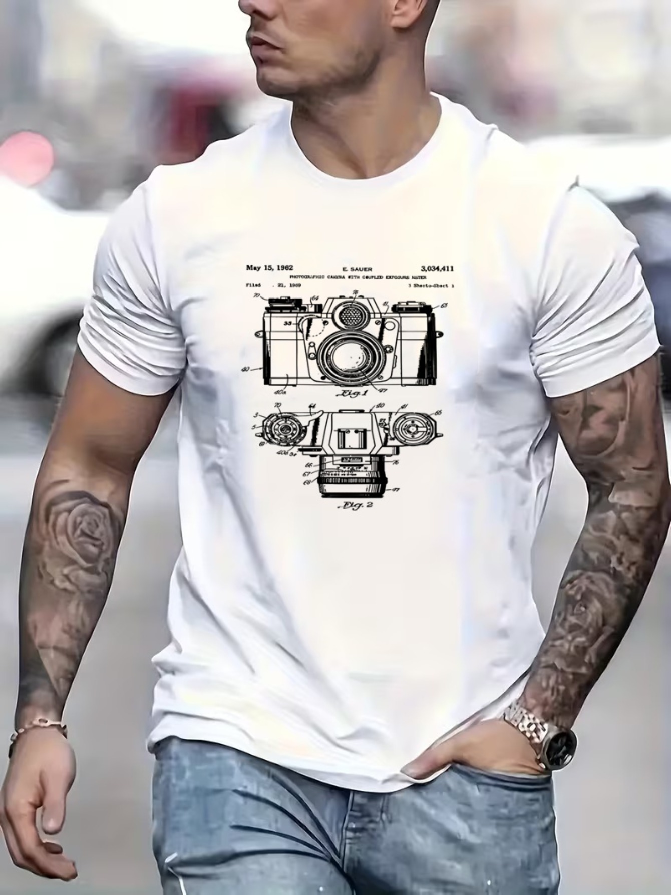 Photography Sim - T-shirt stampata da uomo con stampa