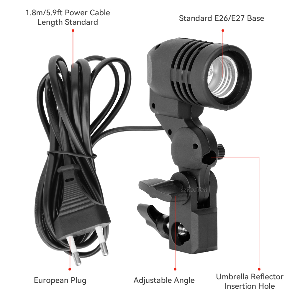 Portalampada a testa singola P - Photography Umbrella Lighting Kit recensione e prezzo