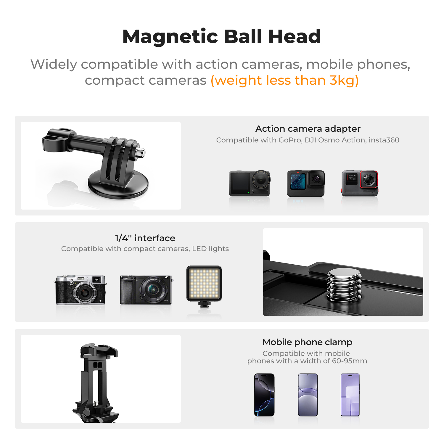 Supporto Magnetico K&F CONCEPT - Gopro Action Camera Hero 13 Black recensione e prezzo